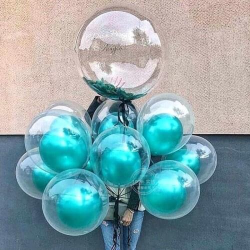10pcs 10/18/24/36inch No Wrinkle Transparent Bubble Clear BoBo Balloons Wedding Birthday Decoration Helium Inflatable Air Balls