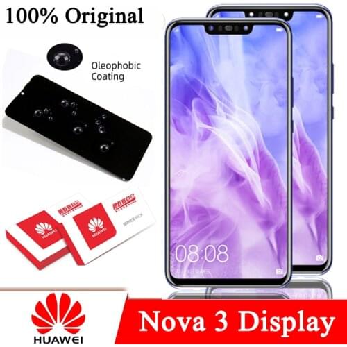 100% Original 6.3'' LCD with Frame for Huawei Nova 3 PAR-LX1 Display Touch Screen Digitizer PAR-AL00 Repair Parts