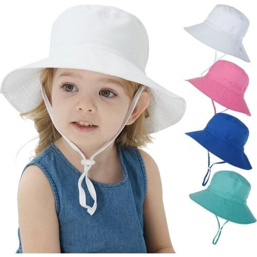 2020 Fashion Kids Sun Hat Solid Color Children Bucket Caps Flower Animal Printed Outdoor Hats Baby Panama Cap Sun Beach Caps