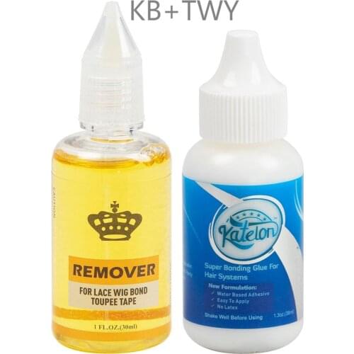 38ml WaterProof Lace Wig Bonding clear Glue Invisible wig Adhesive glue for toupee lace frontal and 30ml lace wig glue Remover