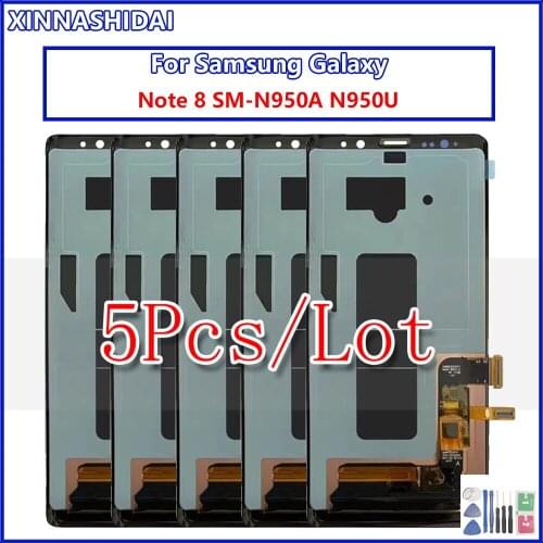 5pcs Super Amoled Display for SAMSUNG Galaxy Note 8 LCD N950 N950F LCD Display Touch Screen Replacement Parts