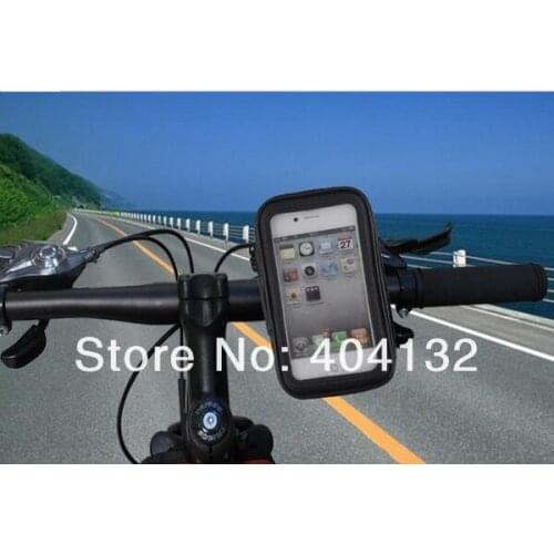500PCS/Lot Universal Bike Bicycle Stand Pouch For iPhone 4 4S 5 5C Waterproof Phone Bag Case Mount Holder
