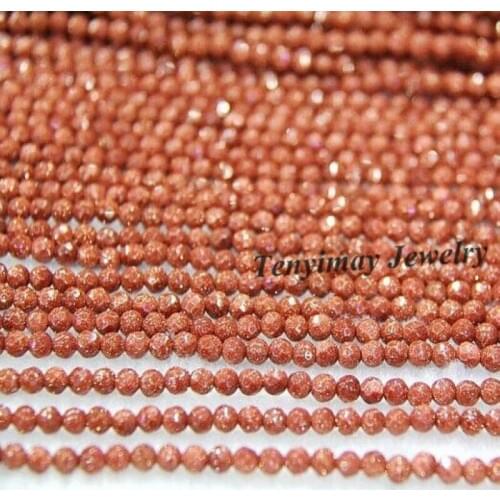 6mm Faceted Gold Sand Stone Beads Fit Bracelet, Necklace DIY Jewelry Loose Beads Wholesale 5 Strands(65pcs/strand)