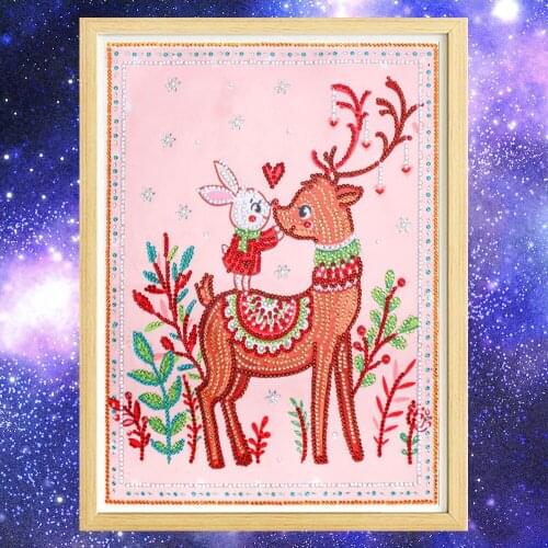 Handmade Santa Claus Diamond Painting Round Snowman Mosaic Handmade Cross Stitch Children Decoration Mosaic Painted Wallpaper