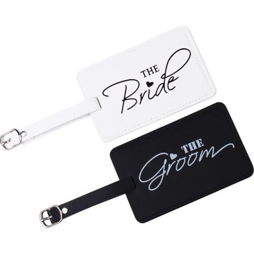 Zoukane Bride Groom travel Luggage Tag Suitcase Bag ID Tag for Travel Accessories Name ID Address Wedding Invitation Label LT34C