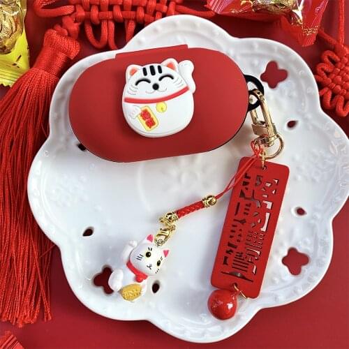 Cute Lucky Cat Cover for Samsung Galaxy Buds/Buds Plus /Buds Live / Buds Pro / Case Wireless Bluetooth Earphone Case Accessories