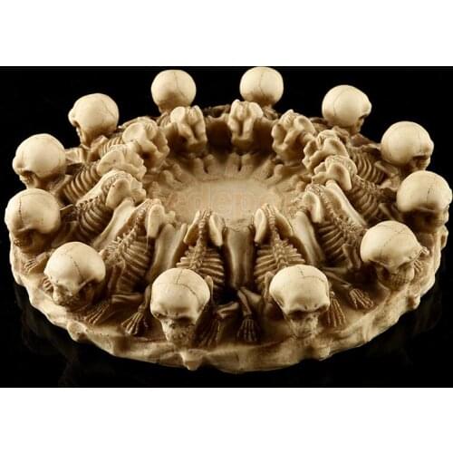 Human Skull Cigarette Smoking Ashtray Container Replica Creative Decor #1