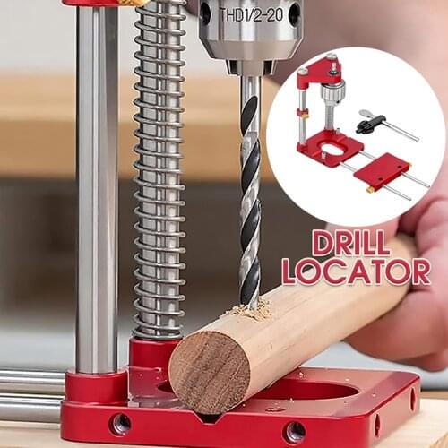 Woodworking Drill Locator Convenient Labor Alloy Steel Drill Template Guid Locator Adjustable Punch Locator Drill For Home