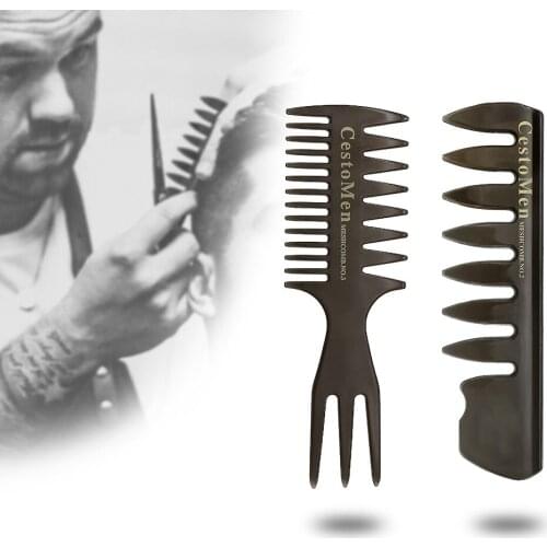 CestoMen Original Wide Tooth Comb Professional Pomade Styling Comb For Men Hair Cut 2 Styles Available