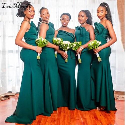Emerald Green Bidesmaid Dresses Long 2022 African Wedding Guest Woman Dress Formal Mermaid Vestidos de dama de honor