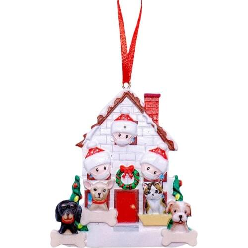 Quarantine Christmas Tree Hanging Pendant Resin Snowman Personalized Blessing Ornament 2020 Christmas Holiday Decorations