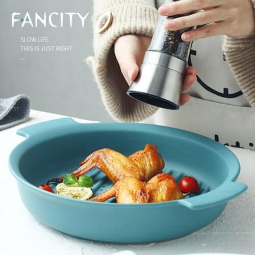 FANCITY Nordic ins ceramic western food soup plate breakfast plate deep dish household dish fruit salad plate baking dish