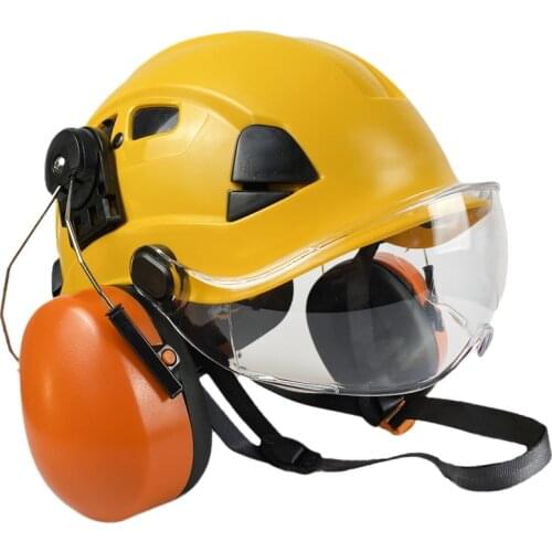 Visor Safety Helmet With Hearing Protection System Vents Multifunction Helmets Work Cap Hard Hat For Working Climbing Riding