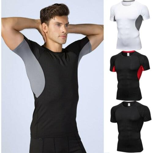 Summer Men T-Shirts Short Sleeve Quickly Dry Gym T-Shirt Tops Workout Men T Shirt Running Soccer Basketball Sportswear Tee Shirt