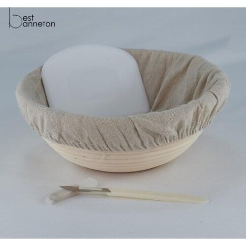 Best banneton 9 Inch Banneton Proofing Basket Set - for Professional and Home Bakers Bowl Scraper and Brotform Cloth Liner lame