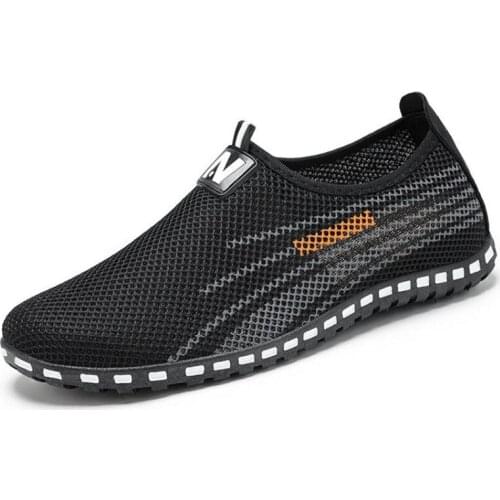 New mens sneakers fashion fly woven mesh breathable thick-soled non-slip lightweight comfortable casual shoes for men