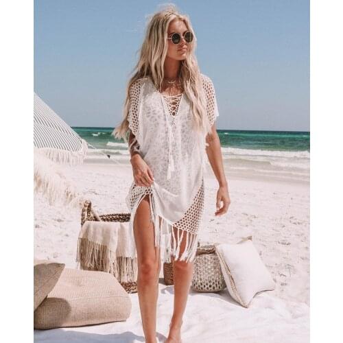 2021New Knitted Fringed Hollow Bikini Cover Top With Swimsuit Blouse Vacation The Beach Sexy Sunscreen For Women