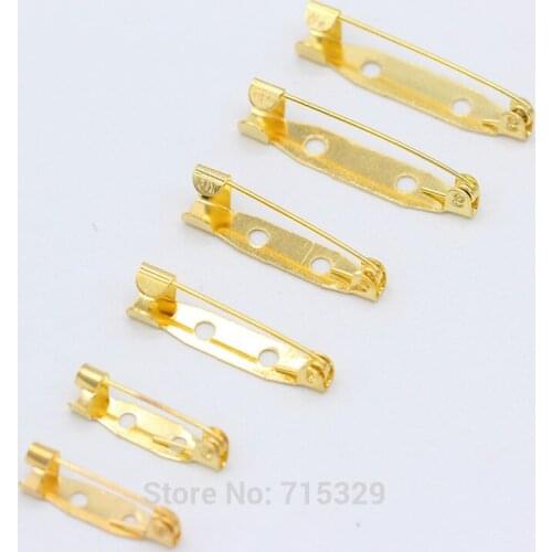20/25/30mm Gold Silver blank brooch base back bar Badge Holder Safe Lock Brooch Pins DIY Jewelry Findings Jewelry Accessories