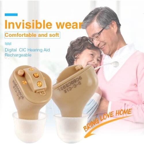C55 Rechargeable Invisible In Ear Digital Hearing Aid 6 channels 8 Bands CIC Amplifier for Personal Ear Care Tools Deaf Patients