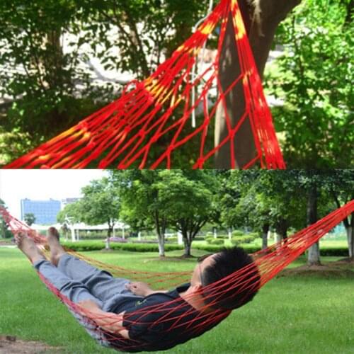 Portable Garden Nylon Hammock swingHang Mesh Net Sleeping Bed hamaca for Outdoor Travel Camping hamak blue green red hamac