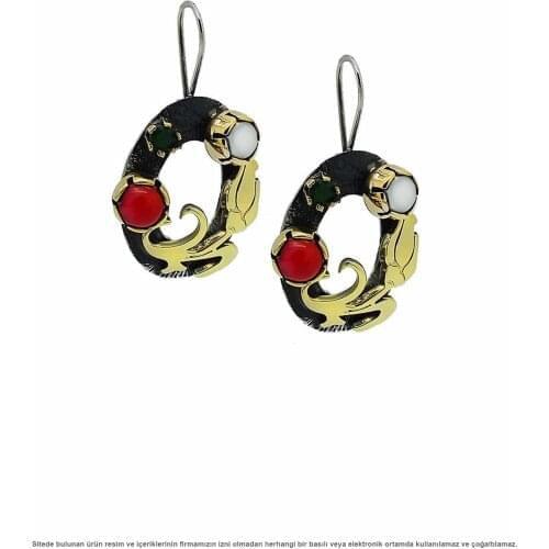 Silver Natural Coral Pearl Cubic Zirconia Earrings