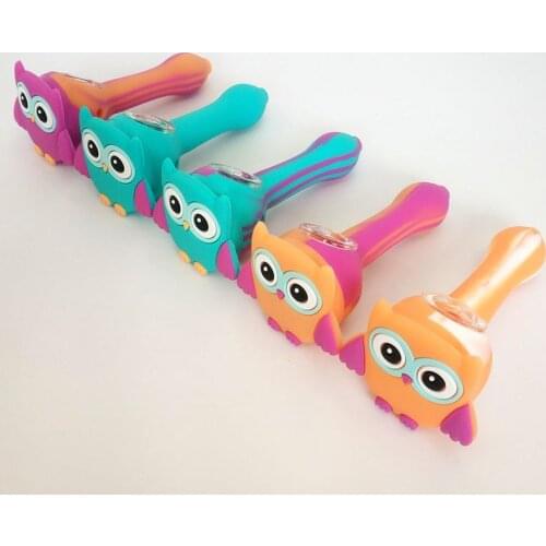 1pc Cute silicone owl Cigar Pipe Holder cartoon environmental protection Smoking Accessories Gadget Creative fashion gifts