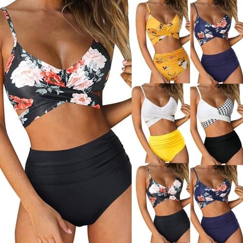 Sexy Women Bikini 2021 Womens Striped Printing Padded Push Up 2 Piece Bikini Sets Swimsuits Beachweart Womens Swimming Suit