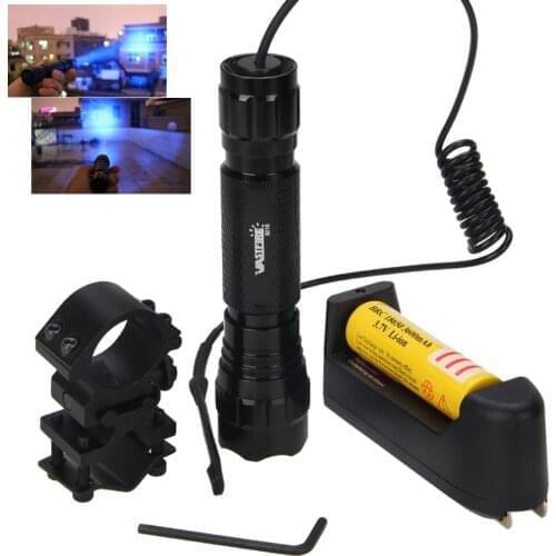 Q5 T6 LED Tactical Hunting Flashlight Weapon Light Handheld lanterna+Remote Switch+18650 Battery+Rifle Scope Gun Mount+Charger