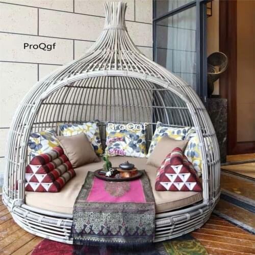 Prodgf 1 Set 120*100*180cm Rattan Outdoor Minshuku Bed
