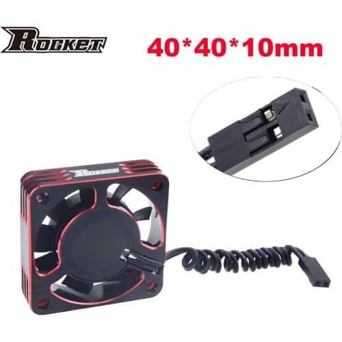Rocket Motor Cooling Fan 40mm Aluminum Fan Rotates at 16000RMP 8.5V for 1/10 1/8 RC Car 4068 4092 4074 Motor ESC Fast Cooling