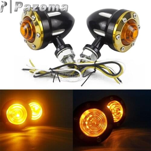 1Pair Motorcycle Aluminium Retro Bullet Turn Signal Light For Harley Yamaha Honda Kawasaki Dyna Sportster Chopper Bobber Cruiser