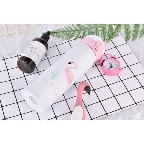 1PC Flamingo Travel Mugs Coffee Tea Vacuum Insulated Thermal Cup Bottle Drink Bottle Thermocup Car Thermos NY 004