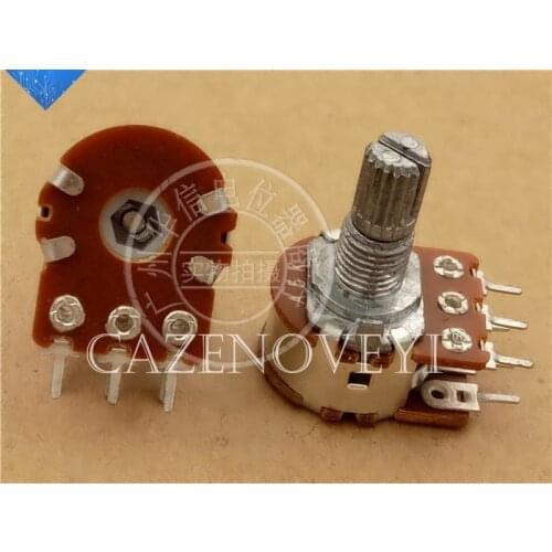 1pcs/lot C1 Audio potentiometer R201TII Type 148 duplex potentiometer A5K Handle length 15MM In Stock