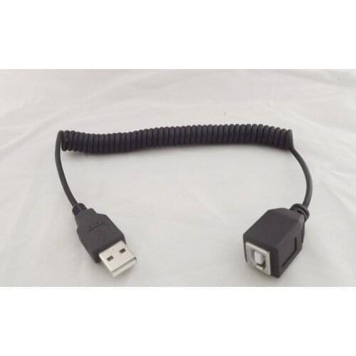 1pcs USB 2.0 A Male Plug To USB B Female Jack Extension Coiled Spiral Cable 5Ft 1.5m
