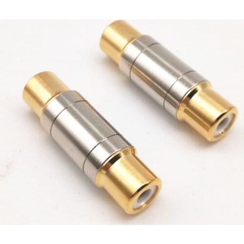 2pcs Dual RCA Connectors High Quality RCA Female To Female Jack Socket Straight Adapter Gold Plated Speaker Cable Extender