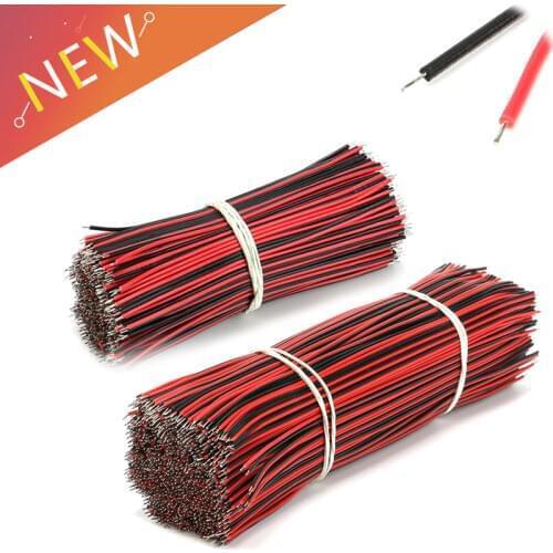 50Pcs/lot Red Black Abreast Line 26AWG 80mm 150MM length LED Line Connecting Tin Plating Wire DIY 2P Electronic Wire Welding