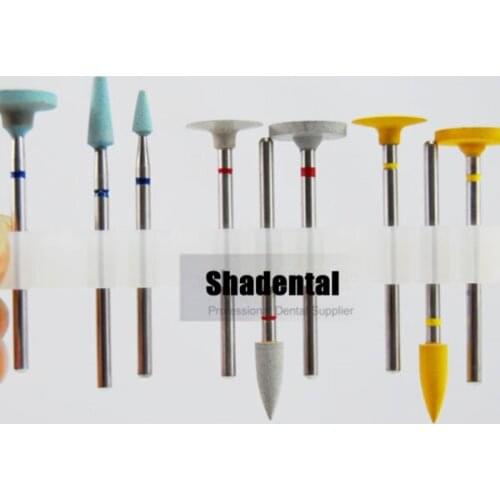 9pcs/set Dental low Speed Diamond Zirconia Polishing Kit For Emax And Full Contour Zirconia No Need Polishing Paste