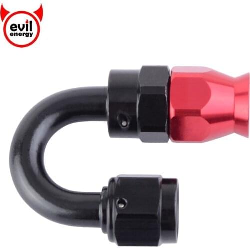 Evil Engry AN6 180 Degree Aluminum Oil Cooler Fitting Adapter Oil Fuel Swivel Hoes End Fit For PTFE Oil Hose Engine Part