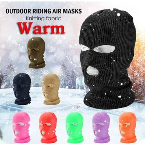 Adults Balaclava Warm Three Hole Pullover Hat Wool Knitting Face Mask For Man And Woman Winter Knit Beanies Bonnet