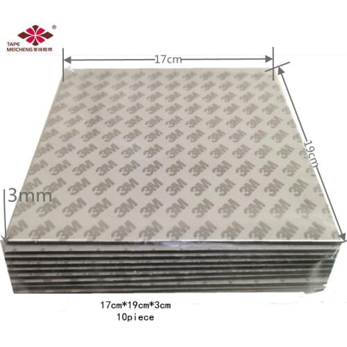 Black EVA Foam Back 3M Double-Sided Tape 19cm long*17cm wide*3mm thick High Temperature Resistant and Slip Resistant