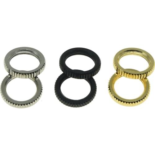 Dopro Pack of 2 USA Spec 15/32" Fine Knurled Guitar Toggle Switch Nut Fits Switchcraft Switches Nickel/Black/Gold