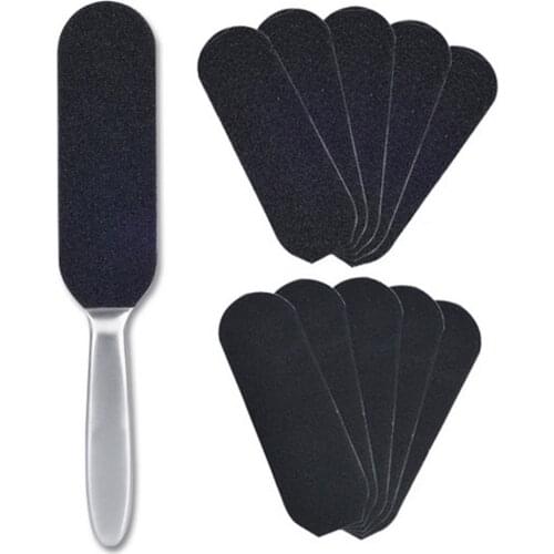 Double Sided Foot File Pedicure Tools + 10pcs Dry Sanding Papers Feet Callus Dead Skin Remover Pedicure Tool Foot Rasp File Set