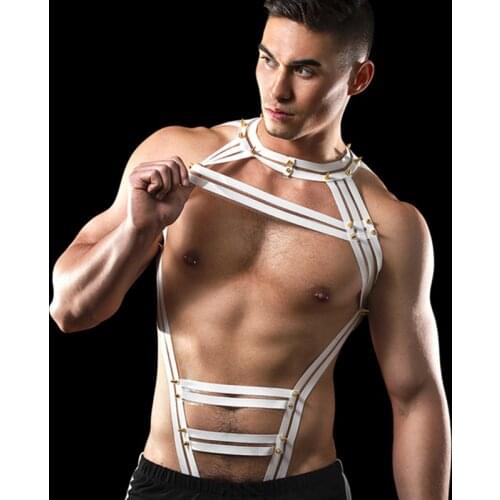 Exotic Tank Men Sexy Body Chest Muscle Harness Male Bondage Gay Lingerie Nightclub Strap Sexual Sex Exotic Costumes Accessories