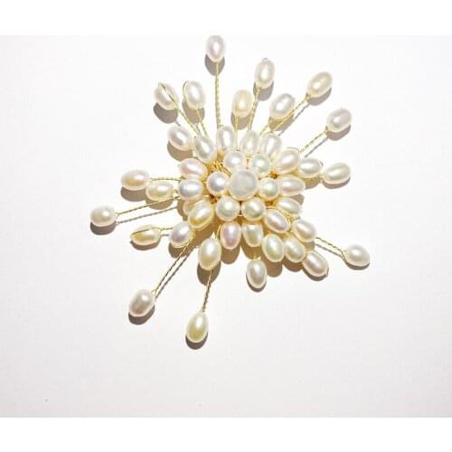 Elegant Freshwater Pearls Brooch Pin Copper Jewelry Luxury Flowers Blooming Wealthy Corsage Pins Fancy Pearl Brooches for Women