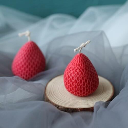 Large Strawberry Candle Silicone Material Mold DIY Fruit Fondant Cake Chocolate Candy Mold Supplies Handmade Soap Jelly Mold