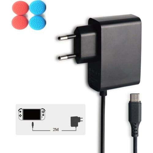 For Nintendo Switch Nintendoswitch NS Game Console Travel Home Wall Adapter Charging Power Supply USB Type C 2M AC Charger EU