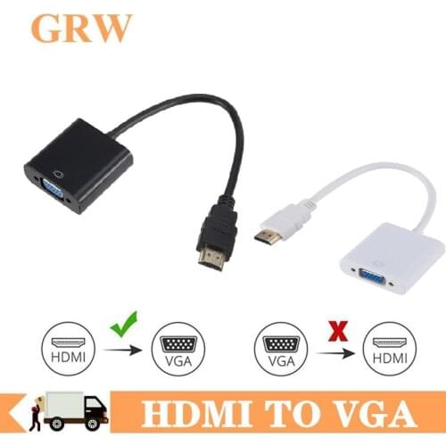 Grwibeou HDMI to VGA Cable Converter HDMI Male To VGA Female Converter Adapter Digital Analog HD 1080P For PC Laptop Tablet