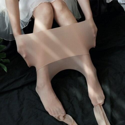 360-degree crotchless high-waist stockings womens stretch silk arbitrarily cut no gear pantyhose integrated knitting