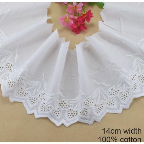 14cm wide 100% Cotton embroidery lace sewing ribbon guipure trim wedding decoration DIY dolls colthes Accessories lace #4191