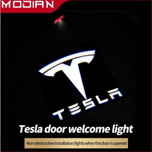 Car door welcome light laser projector nano decorative signal led for Tesla Model3/y/s/x accessories car door opening light